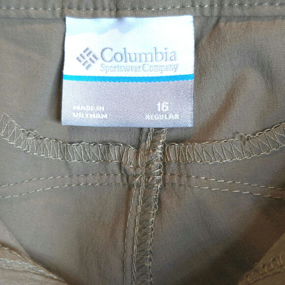 Columbia Saturday Trail II Hiking Convertible Pants Womens Sz 16 Tan Omni-Shield - Picture 9 of 16